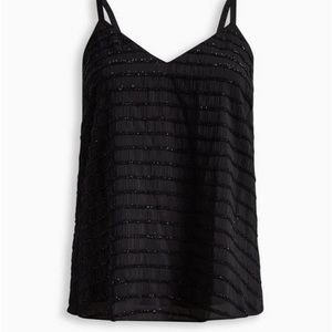 Torrid Sophie lurex chiffon black swing cami